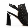 Sandale Dama cu Toc gros K596-80 Negru | Reina