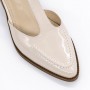 Sandale Dama cu Toc gros K6052-5680 Crem | Reina