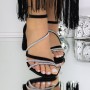 Sandale Dama cu Toc 3XKK123 Negru | Reina