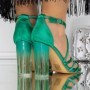Sandale Dama cu Toc 3XKK111 Verde Reina