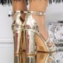 Sandale Dama cu Toc 3XKK112 Auriu Reina