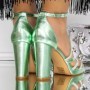 Sandale Dama cu Toc 3XKK112 Verde Reina