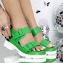 Sandale Dama cu Toc 3LE51 Verde | Reina